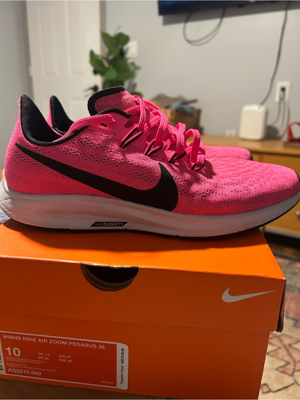 Nike Women’s Running Shoes in Bright Pink with Black Swoosh